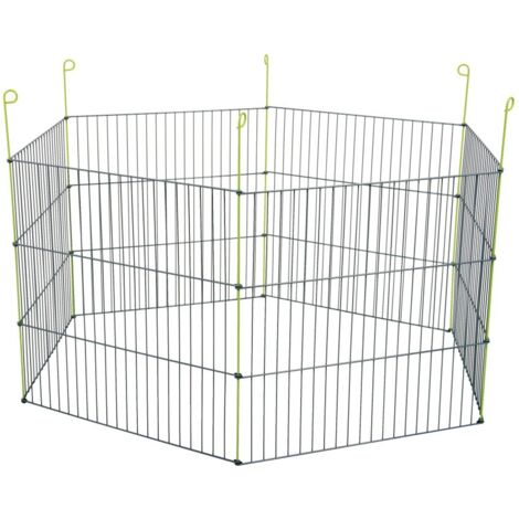 Parc hexagonal en métal pour rongeurs – Ø 120 cm x H 61 cm – Montage rapide avec piquets – Sécurisé pour extérieur – Zolux