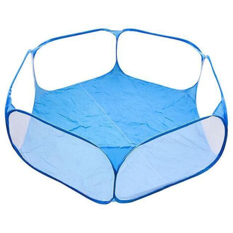 parc Pliable Et Portable Pour Petits Animaux (bleu) Avec Sac De Rangement, Tente Respirante, Enclos D'exercice Pour Cochons D'inde, Lapins, Hamste