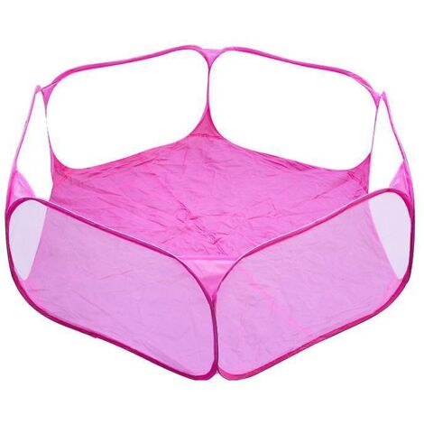 parc Pliable Et Portable Pour Petits Animaux (rose) Avec Sac De Rangement, Tente Respirante, Enclos D'exercice Pour Cochons D'inde, Lapins, Hamste