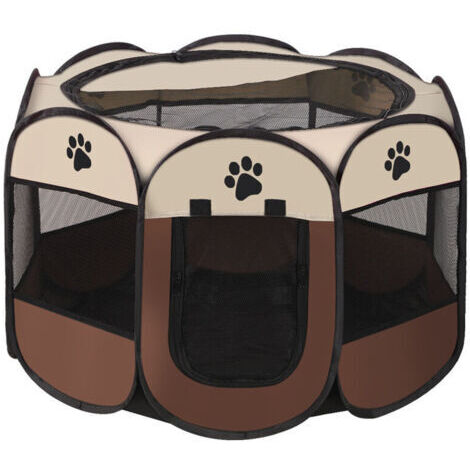 Parc pliable pour chien 73x73x43cm – Enclos intérieur et extérieur – Matériau durable 600D Oxford – Bonne ventilation