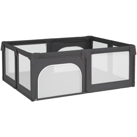 Parc pour bébé avec 2 portes Gris foncé Tissu Oxford CFW687854