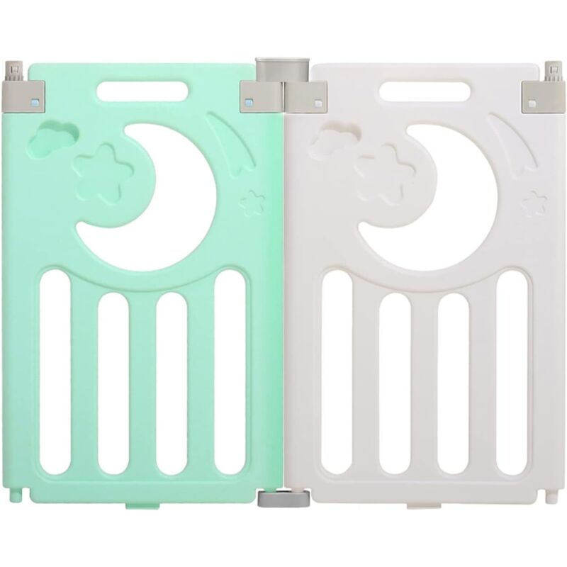 Parc pour bébé, Panneaux d'Extension pour Parc Bébé, Barrière de Sécurité en Plastiqu Ecologique - 2 panneaux - Vert et Blanc