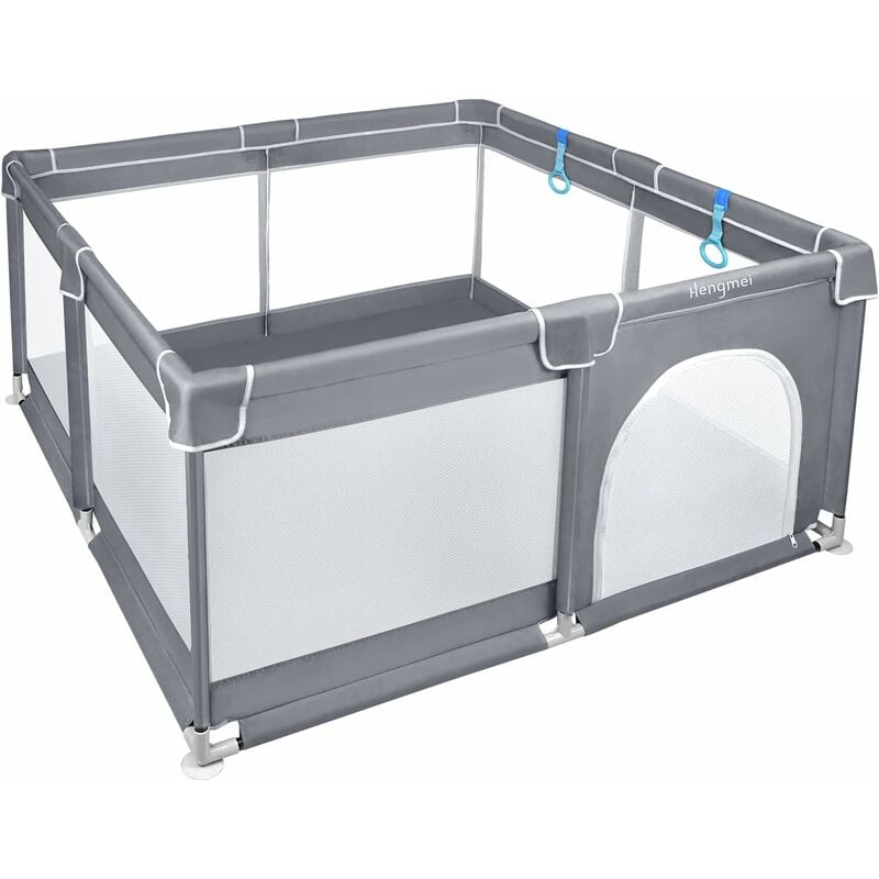 Parc pour bébé xxl Barrière de Sécurité Portail Parc 127x127cm avec mesh respirantet base antidérapante Naizy
