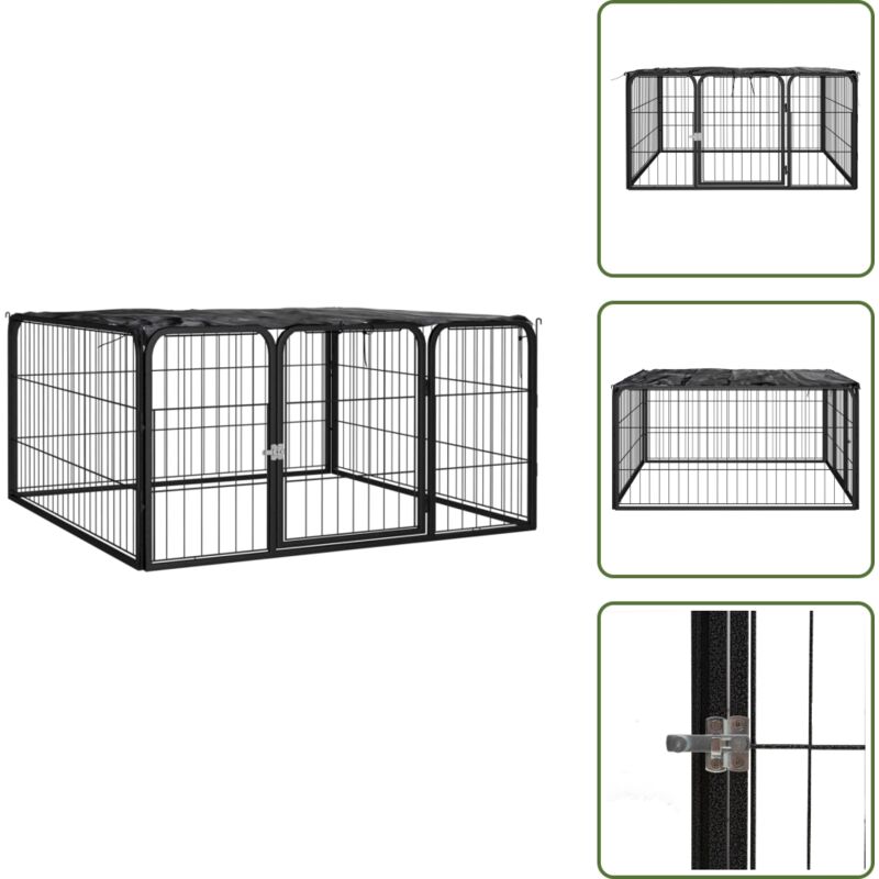 Vidaxl - Parc pour chien 4 panneaux Noir 100x50cm Acier enduit de poudre - Parc Pour Chien - Enclos Pour Chien - Abri Pour Chien - Niche Pour Chien Vidaxl - Parc pour chien 4 panneaux Noir 100x50cm Acier enduit de poudre - Parc Pour Chien - Enclos Pour Chien - Abri Pour Chien - Niche Pour Chien