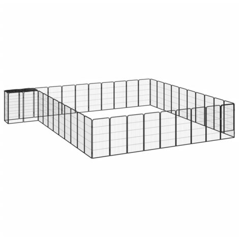 Parc pour chien 42 panneaux  Cage pour chien  Cage animaux Noir 50x100cm Acier enduit de poudre MCYMH953735