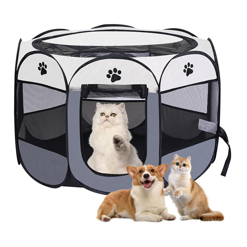 Yozhiqu - Parc pour Chien, 73 x 73 x 43cm Parc Chiot Interieur, Pliable Enclos Chien Interieur, Parc Chat Animaux, Convient aux Petits Chats, Chiens,