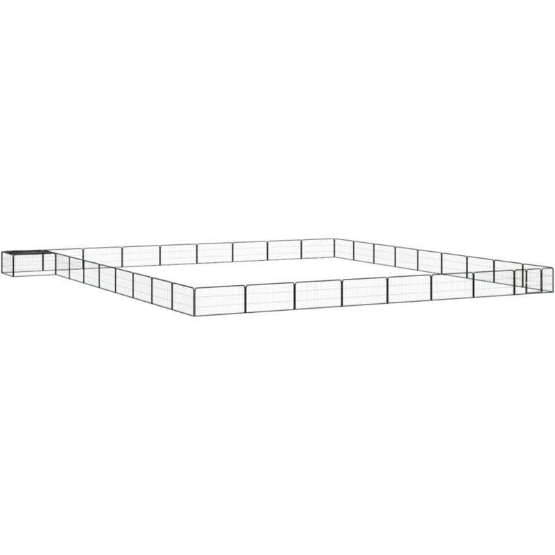 Vidaxl - Parc pour chien 36panneaux Noir 100x50cm Acier enduit de poudre