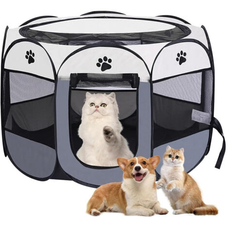Parc Pour Chien - Enclos Pliable 73 x 73 x 43 cm - Maille Épaisse et Tissu Oxford 600D - Pour Petits Animaux - 1 Pièce