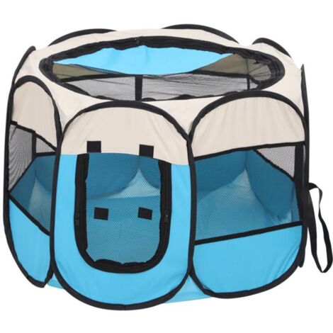 Parc pour Chien Portable Pliable en Tissu oxford Résistant aux Rayures, Enclos Pliable pour Animal Domestique, Chien, Chat, Chiot avec 8 Panneaux de Maille Respirante et Fermeture à Glissière