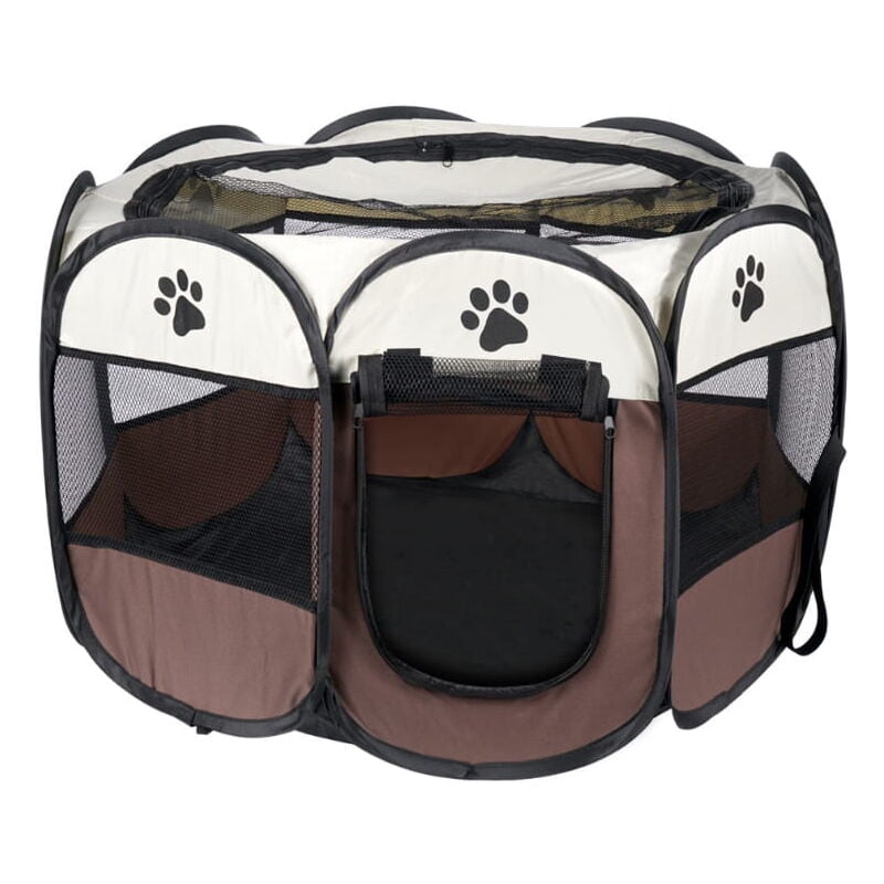 Parc pour chien/chat 91x91x58cm - marron