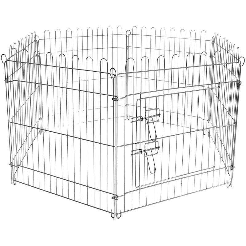 Wiltec - Parc pour chiens Enclos pour chiots 6 pièces 70x91 cm par élément Cage pour animaux domestiques
