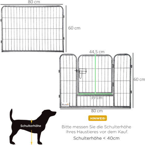 Parc pour chiots 16 pièces avec 16 panneaux en filet, porte flexible, bâche de protection de 60 cm de haut, parc pour chiots et chats, utilisable à l'intérieur comme à l'extérieur.