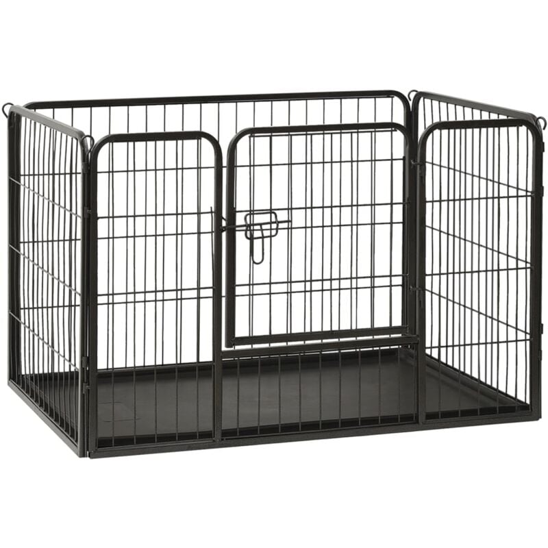 Maison Chic - Parc pour chiots Cage pour chien Chenil Enclos Acier 91,5x59x61 cm 98005