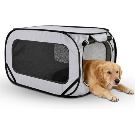 Parc pour chiots et animaux, portable, pour chien, chat, lapin (style 2 - gris)