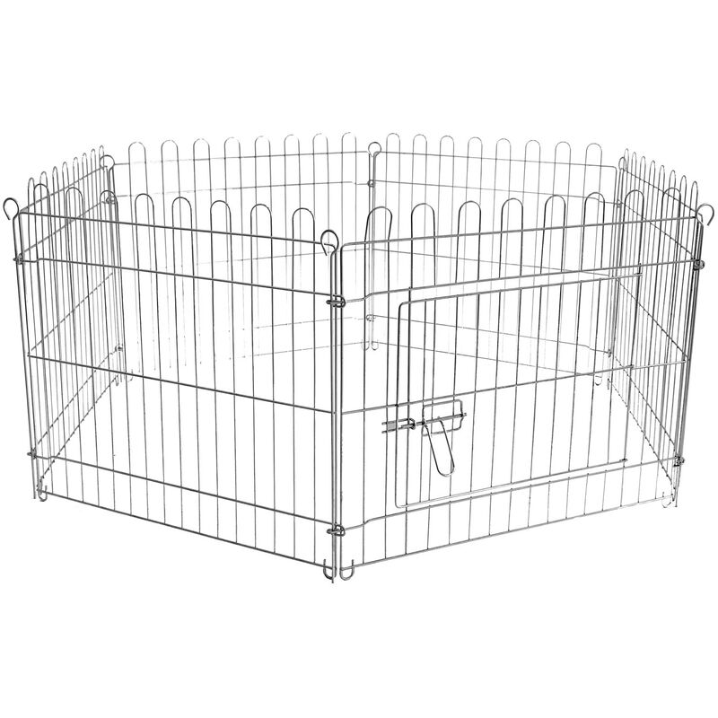 Wiltec - Parc pour chiens Enclos pour chiots 8 pièces 80x75 cm par élément Cage pour animaux domestiques