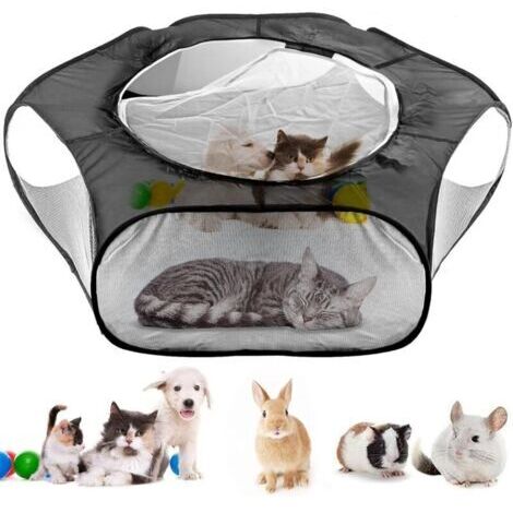Parc pour Petits Animaux,à Animaux Pliable Parc à Chiots,Tente Respirante Animaux Compagnie,Chiens Portable avec Fermeture Éclair,Convient aux Chats,Lapins,Hamsters, Chinchillas