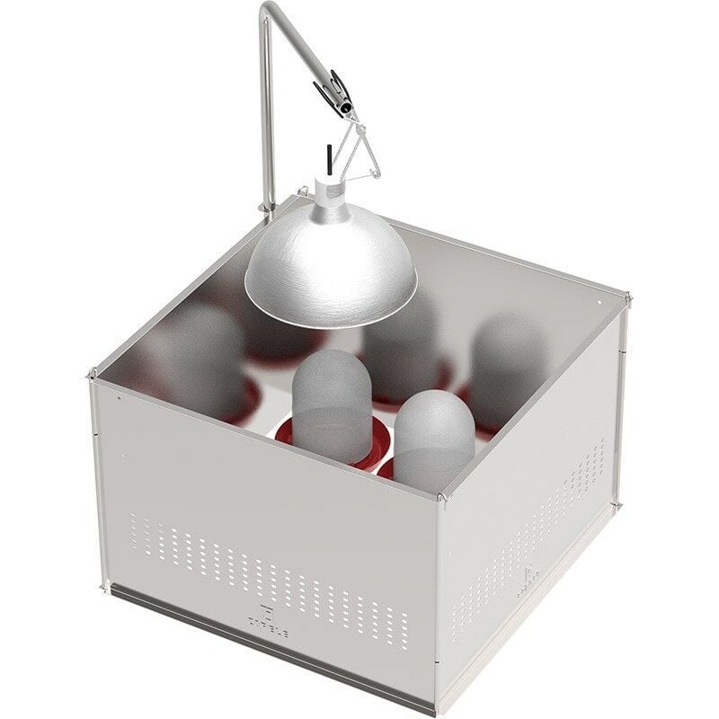 Parc de poussins avec accessoires et chauffage, 65x62x78 cm