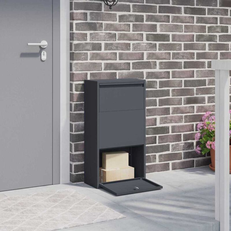 Vidaxl - Parcel Drop Box with Storage Anthracite 44 x 22 x 82 cm Steel