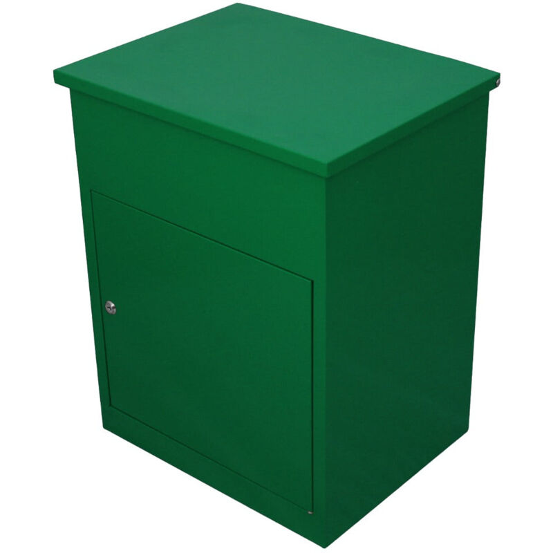 Parcel Post Box Green Lockable Wall Mounted Secure Large Outdoor Letter Smart Mail Drop Box Weatherproof Galvanised Steel | 6 Keys | 580 x 460 x 360mm