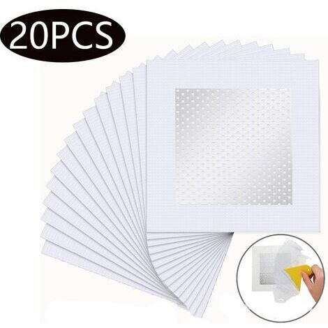 Parche de reparación de pared, parche autoadhesivo para pantallas, parches de reparación de aluminio, parche de reparación de pared para paneles de yeso, 2x2 pulgadas, 20 piezas