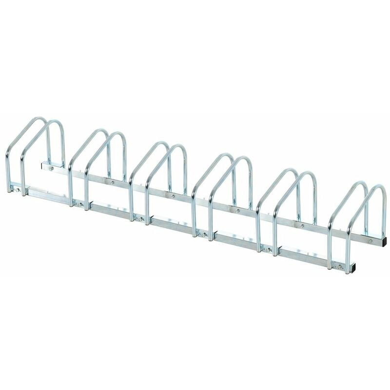 Bakaji - Parcheggio Porta Bici 6 Posti Stand Cavalletto Rastrelliera Bicicletta Acciaio