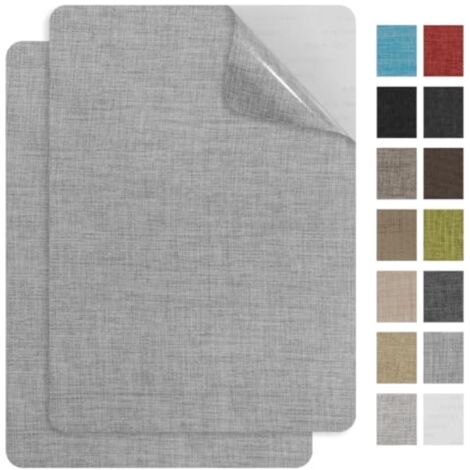 Parches de reparación para sofás - 2 unidades, 20 x 28 cm, gris oscuro, autoadhesivos, fabricados en tejido resistente para sofás, asientos de coche y muebles.