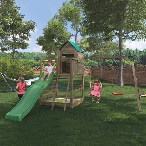 Parco giochi bambini giardino casetta scivolo altalene sabbiera Jarcas4
