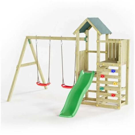 Parco Giochi Bimbi da Giardino in Legno Altalena Scivolo Picnic Tavolo