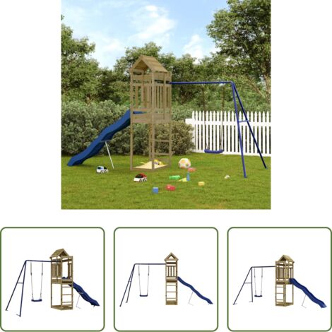 Parco giochi in legno -  Set da Gioco da Esterno in Legno di Pino Impregnato