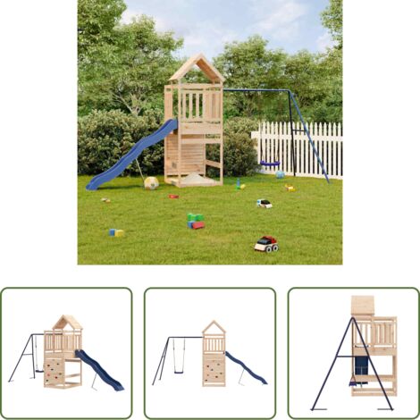 Parco giochi in legno -  Set da Gioco da Esterno in Legno Massello di Pino