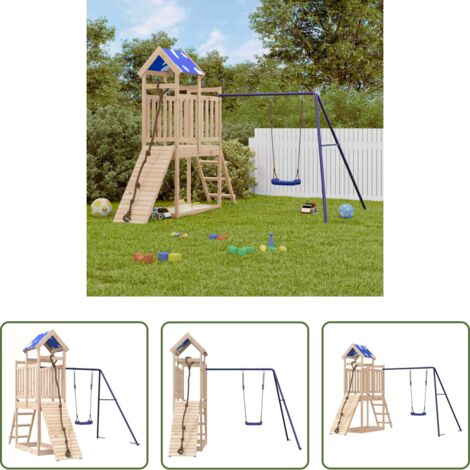 Parco giochi in legno -  Set da Gioco da Esterno in Legno Massello di Pino