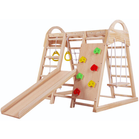 Wickey Parco giochi in legno Smart Ocean Giochi da giardino con altalena e  scivolo Casa su palafitte da esterno con sabbiera e scala di risalita per  bambini - verde