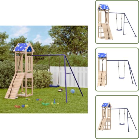 Parco giochi - vidaXL Set da Gioco da Esterno in Legno Massello di Pino - Attrezzature per bambini