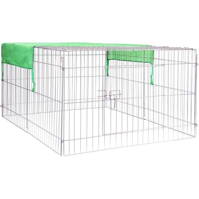Parc Enclos pour petits animaux domestiques 122 x 95 x 58 cm Clôture avec Protection solaire Cage