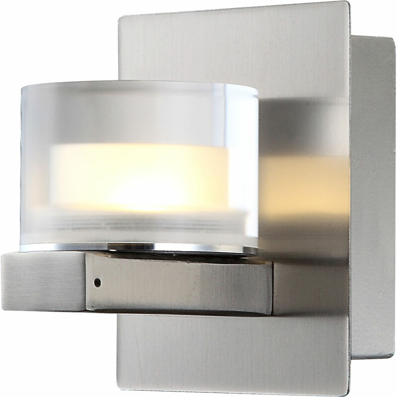 Image of Lampada da parete cromata moderna soggiorno faretto da parete Lampada da parete a led design argento, paralume trasparente, 1x led 5 watt 400 lumen