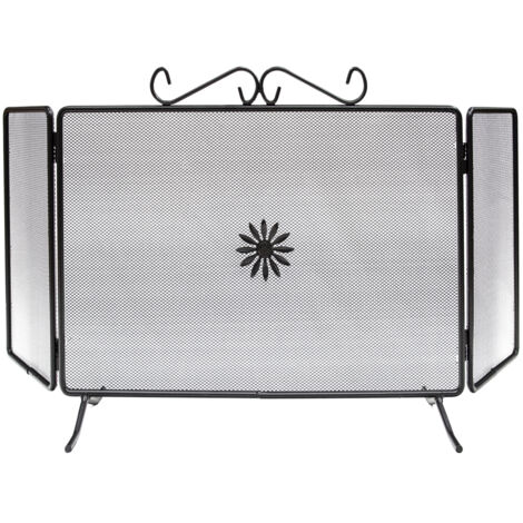 Pare-A tincelles avec 3 portes torsadA es pour cheminA e en fer forgA cm 100x50 h