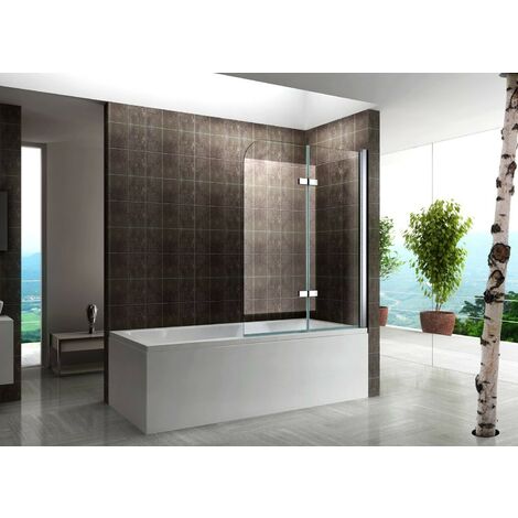 Pare-baignoire 140x140 cm verre transparent
