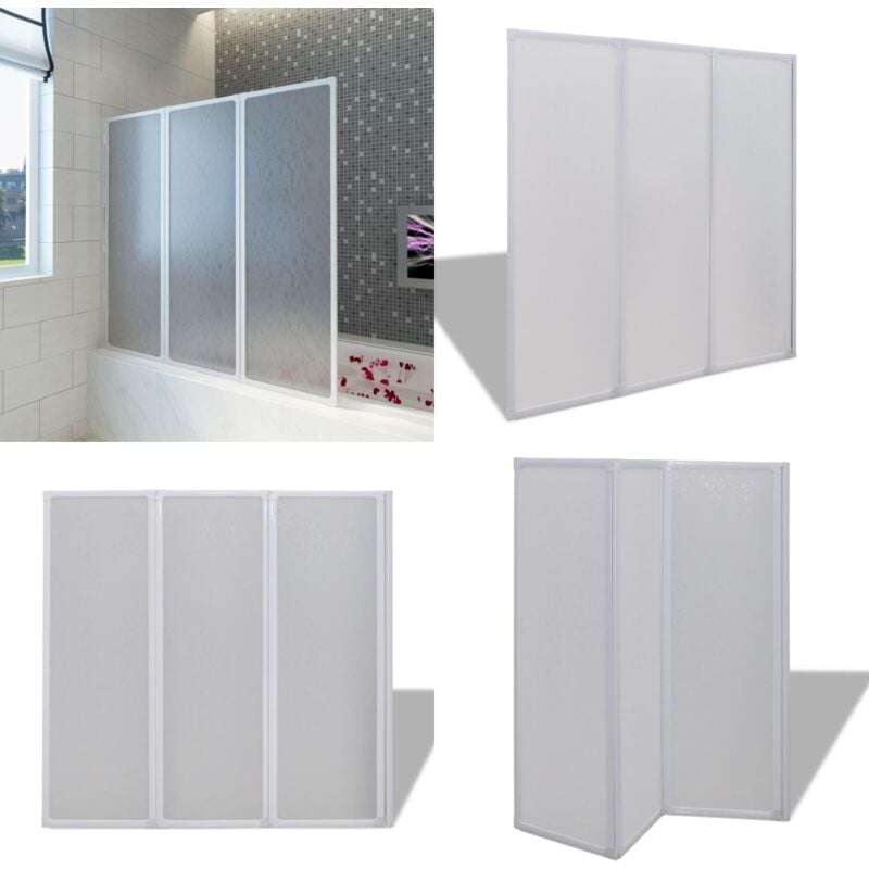 Vidaxl - Pare baignoire à 3 volets rétractables 117 x 120 cm - paroi de douche - parois de douche - Home & Living