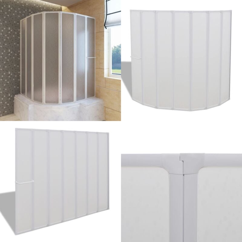 Pare baignoire à 7 volets avec porte-serviettes 140 x 168 cm - Cabine de douche - Cabines de douche - Home & Living