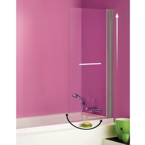 Pare-baignoire ANCOMALIN, 1 volet relevable et pivotant en verre securit transparent 5mm
