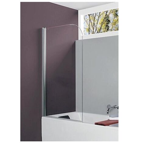 Pare-baignoire Arty à volet pivotant réversible 6 mm et profilé blanc - LEDA