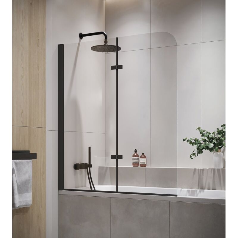 Badplaats - Paroi de baignoire Austin 110 x 140 cm - noir - verre
