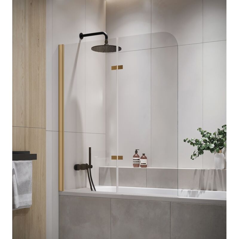 Badplaats - Paroi de baignoire Austin 120 x 140 cm - l'or - verre