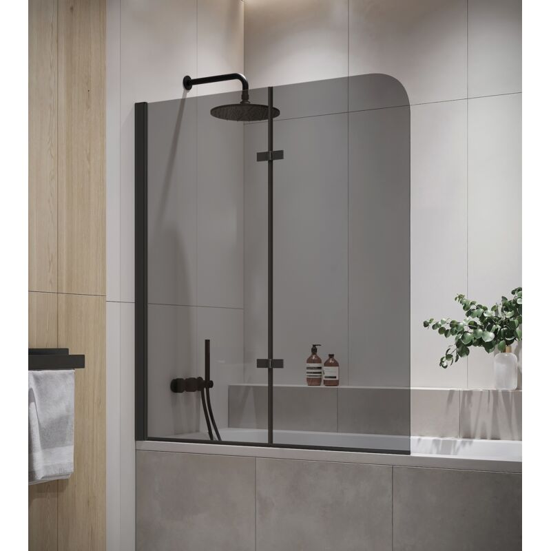 Badplaats - Paroi de baignoire Austin 110 x 140 cm - Noir - Verre
