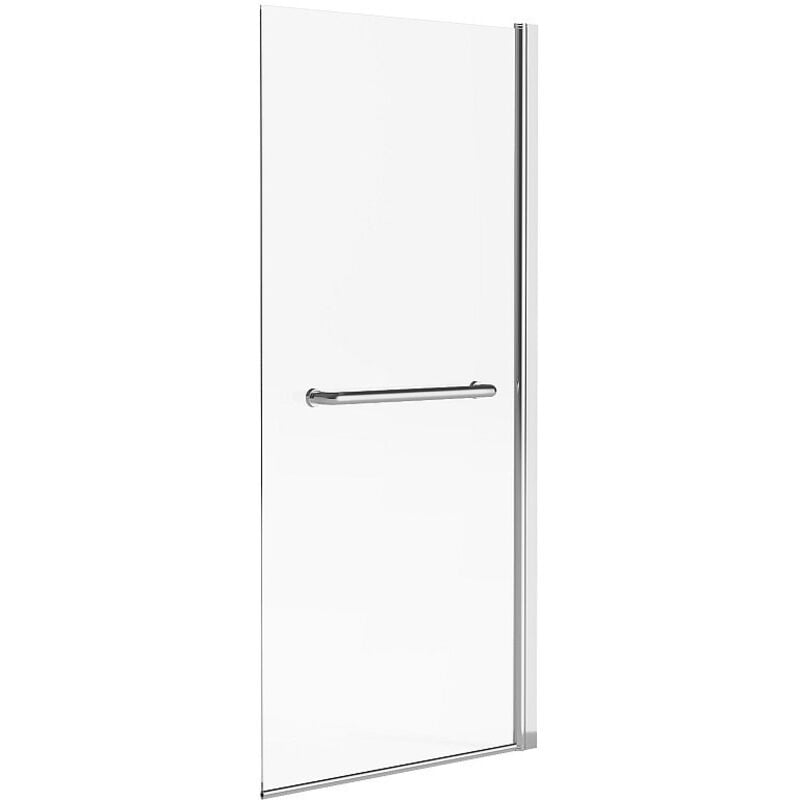 Vente-unique - Pare baignoire avec porte-serviette en métal chromé au style industriel - 70 x 140 cm - tobin