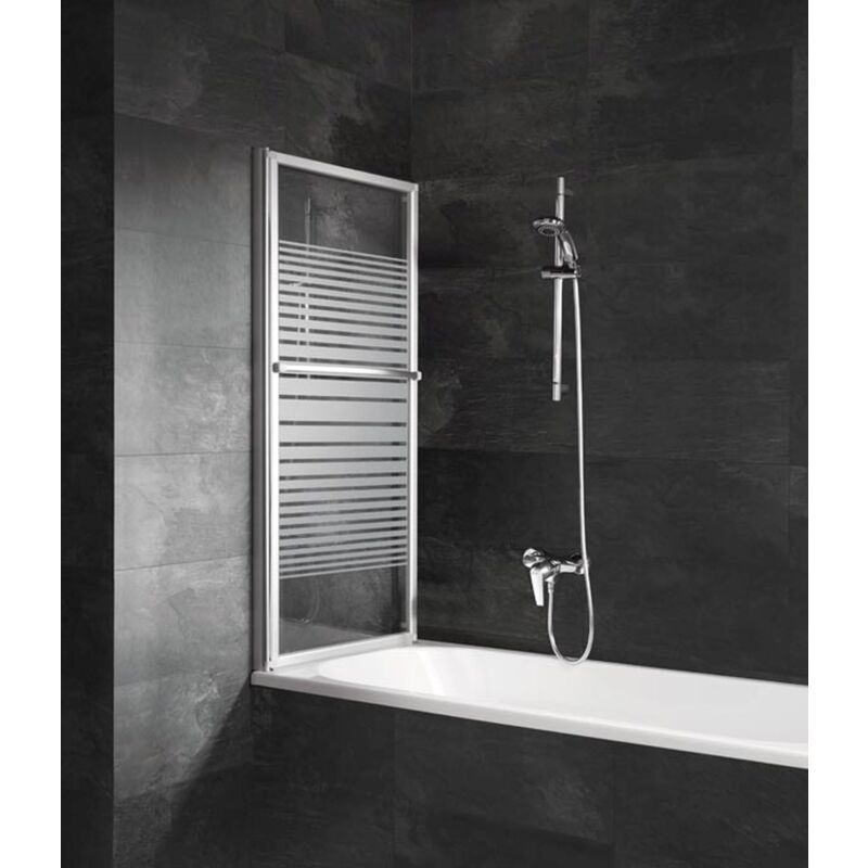 paroi de baignoire pliante et extensible Schulte pare baignoire coulissant verre transparent profil/é noir 70-118x140 cm 2 volets pivotants D1130 68 50