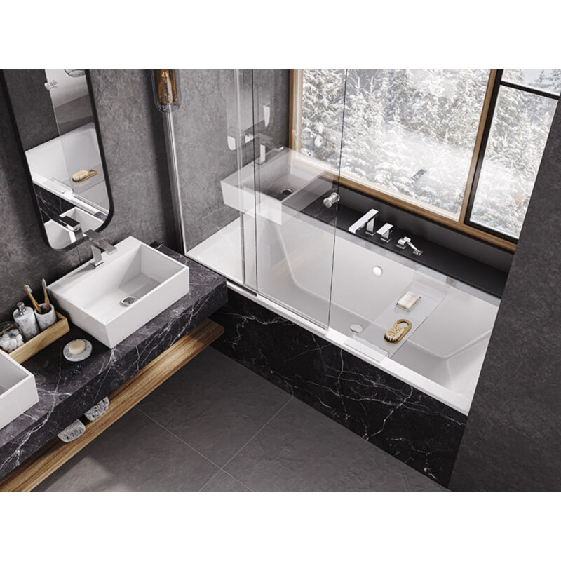 Azura Home Design - Pare-baignoire Easy Slide Chrome 100x150cm