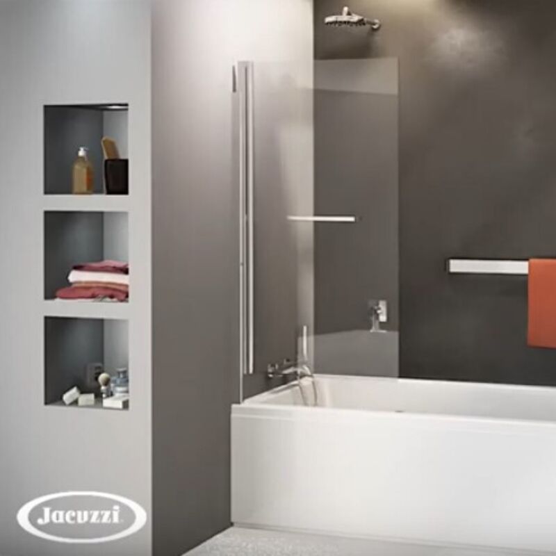 Jacuzzi - Pare baignoire pivotant et relevable 140x90 laqué noir Epure