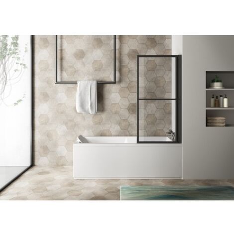 Pare-baignoire pivotant et relevable SECURE Noir mat