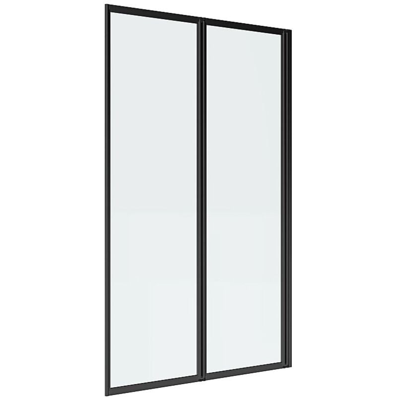 Pare baignoire pliant en métal style atelier - Noir mat - 80 x 140 cm - DISTRICT